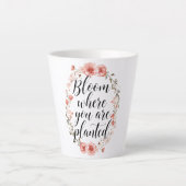 Elegant Watercolor Botanical Message Milchtasse (Vorderseite)