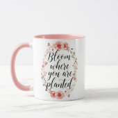 Elegant Watercolor Botanical Message Tasse (Links)