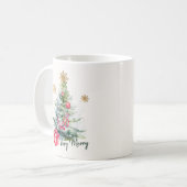 Elegant Watercolor Botanical Snowflake Christmas Kaffeetasse (Vorderseite Links)