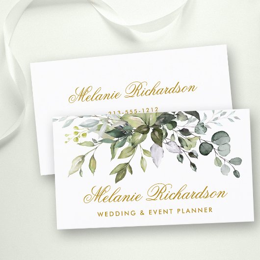 Elegant Watercolor Botanische Vegetation Visitenkarte