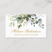 Elegant Watercolor Botanische Vegetation Visitenkarte (Vorderseite)