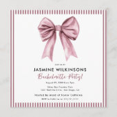 Elegant Watercolor Bow Bachelorette Party Card Einladung (Vorderseite)
