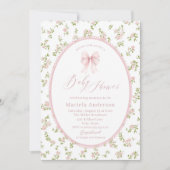 Elegant Watercolor  bow grandmillenial vintage Bab Einladung (Vorderseite)