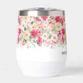 Elegant Watercolor Bright Pink Floral Wedding (Vorderseite)