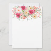 Elegant Watercolor Bright Pink Floral Wedding Einladung (Rückseite)