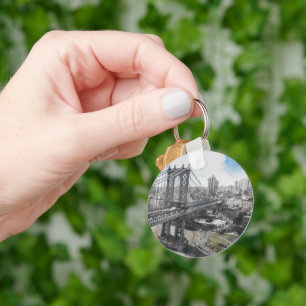 Elegant Watercolor Brooklyn Bridge NYC Schlüsselanhänger