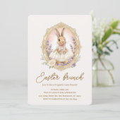 Elegant Watercolor Bunny Easter Brunch Einladung (Stehend Vorderseite)