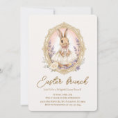 Elegant Watercolor Bunny Easter Brunch Einladung (Vorderseite)
