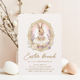 Elegant Watercolor Bunny Easter Brunch  Einladung