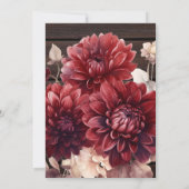 Elegant Watercolor Burgundy Dahlia Wedding Einladung (Rückseite)