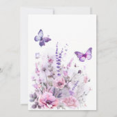 Elegant Watercolor Butterfly First Birthday Dankeskarte (Rückseite)
