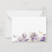 Elegant Watercolor Butterfly kisses danke Baby Mitteilungskarte (Rückseite)