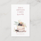 Elegant Watercolor Cake Bakery Pastry Chef Visitenkarte (Vorderseite)