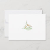 Elegant Watercolor Chapel Wedding  RSVP Karte (Rückseite)