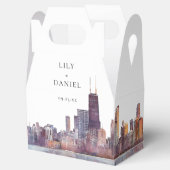 Elegant Watercolor Chicago Wedding Geschenkschachtel (Geöffnet)