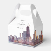 Elegant Watercolor Chicago Wedding Geschenkschachtel (Vorderseite)