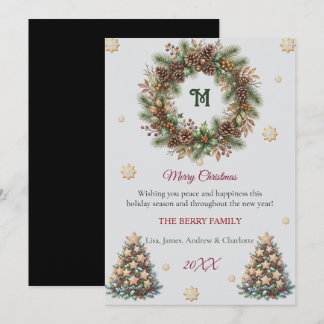 Elegant Watercolor Christmas Family Card Feiertagskarte