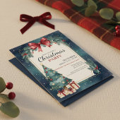 Elegant Watercolor Christmas Party Invitation Einladung