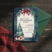 Elegant Watercolor Christmas Party Invitation Einladung