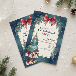 Elegant Watercolor Christmas Party Invitation Einladung