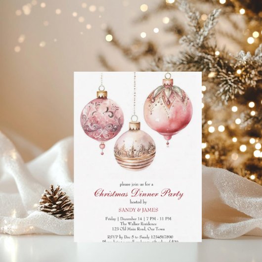 Elegant Watercolor Christmas Party Invite Einladung