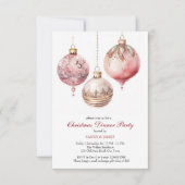 Elegant Watercolor Christmas Party Invite Einladung (Vorderseite)