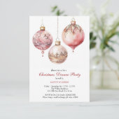 Elegant Watercolor Christmas Party Invite Einladung (Stehend Vorderseite)