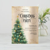 Elegant Watercolor Christmas Tree Einladung (Stehend Vorderseite)