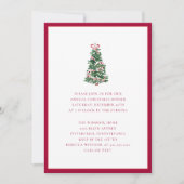Elegant Watercolor Christmas Tree Holiday Party Einladung (Vorderseite)