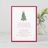 Elegant Watercolor Christmas Tree Holiday Party Einladung (Stehend Vorderseite)