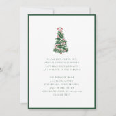 Elegant Watercolor Christmas Tree Holiday Party  Einladung (Vorderseite)