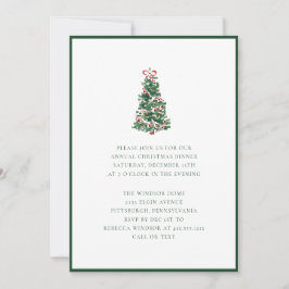 Elegant Watercolor Christmas Tree Holiday Party  Einladung