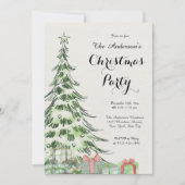 Elegant Watercolor Christmas Tree Party  Einladung (Vorderseite)