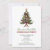 Elegant watercolor Christmas tree party invite Einladung (Vorderseite)
