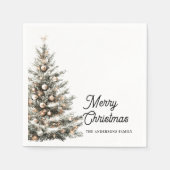 Elegant Watercolor Christmas Tree Personalized  Serviette (Vorderseite)