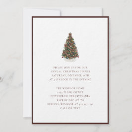 Elegant Watercolor Christmas Tree Plaid  Einladung