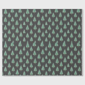 Elegant Watercolor Christmas Tree Wrapping Paper Geschenkpapier (Flach)