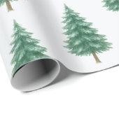 Elegant Watercolor Christmas Tree Wrapping Paper Geschenkpapier (Rolleneckpunkt)