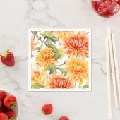 Elegant Watercolor Chrysanthemum Serviette (Beispiel)