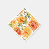 Elegant Watercolor Chrysanthemum Serviette (Ecke)