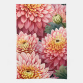 Elegant Watercolor Chrysanthemums Geschirrtuch (Vertikal)