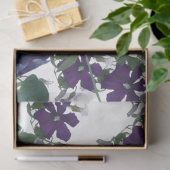 Elegant Watercolor Clematis Floral Seidenpapier (Geschenk)