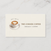 Elegant watercolor Coffee shop Visitenkarte (Vorderseite)
