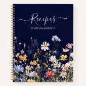Elegant Watercolor Colorful Wildflower Recipe Book Notizblock (Vorderseite)