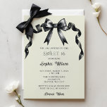 Elegant Watercolor Coquette Black Bow Sweet 16 Einladung<br><div class="desc">Feiern Sie stilvoll mit unserer eleganten Aquarellfarben Coquette Sweet 16 Invitation mit einem schicken schwarzen Bogen in Aquarellfarbe. Dieses Hotel ist perfekt für ein elegantes 16 Party geeignet und besticht durch seine Eleganz und den jugendlichen Charme. Beeindrucken Sie Ihre Gäste mit einer modernen und zeitlosen Einladung, die den Ton für...</div>