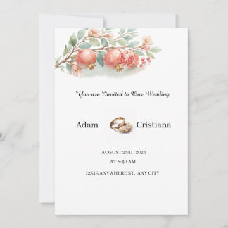 Elegant Watercolor Couple Wedding Invitation Einladung