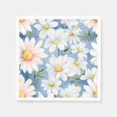 Elegant Watercolor Daisy Serviette (Vorderseite)