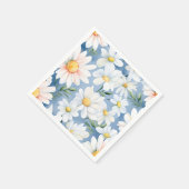 Elegant Watercolor Daisy Serviette (Ecke)