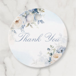 Elegant Watercolor Dusty Blue Floral Vielen Dank Geschenkanhänger