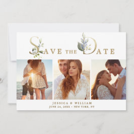 Elegant Watercolor Eucalyptus 3 FOTO Wedding Save The Date
